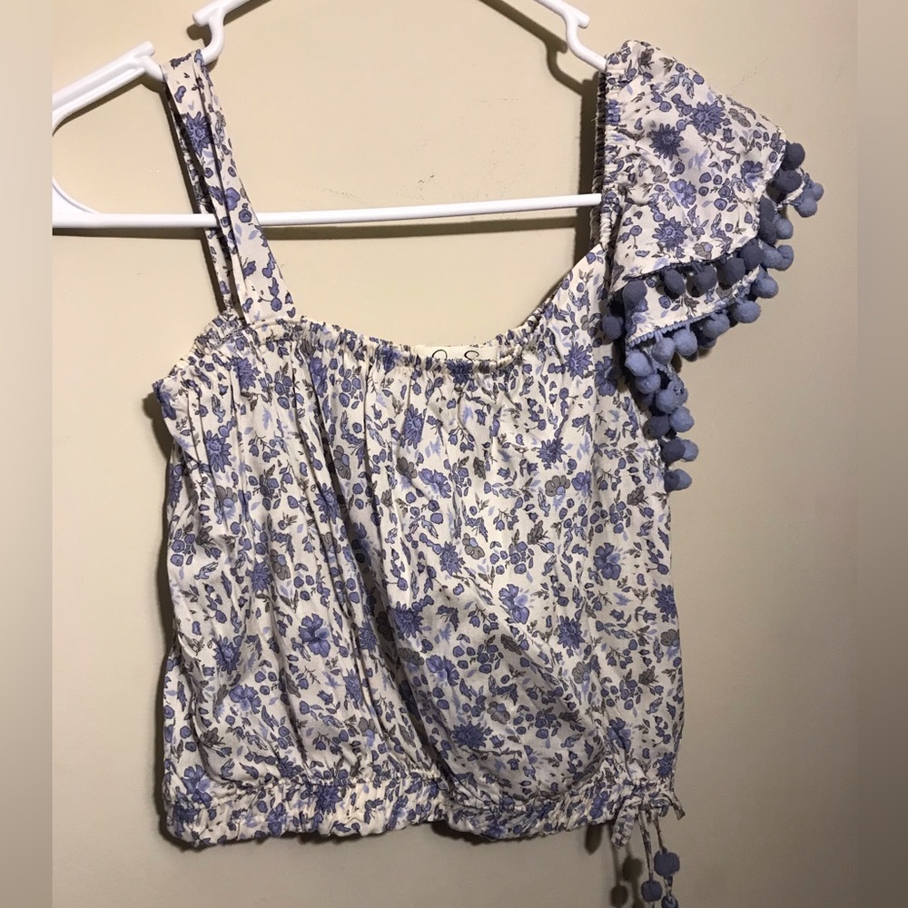 Jessica Blue and Cream Floral Skirt Set